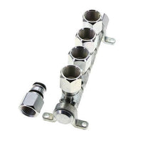 Acero DN 7.2 (Euro) Acoplamiento de aire Enchufe G 1/2 pulgada Hembra 4 vías