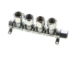 Acero DN 7.2 (Euro) Acoplamiento de aire Enchufe G 1/2 pulgada Hembra 4 vías