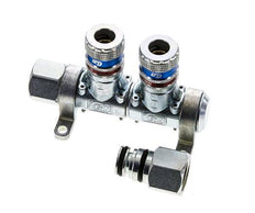 Acero DN 7.6 (7.2 Euro) Acoplamiento de aire de seguridad Enchufe G 1/2 pulgadas Hembra 2 vías