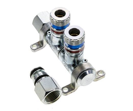 Acero DN 7.6 (7.2 Euro) Acoplamiento de aire de seguridad Enchufe G 1/2 pulgadas Hembra 2 vías