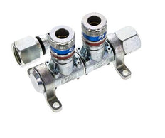Acero DN 7.6 (7.2 Euro) Acoplamiento de aire de seguridad Enchufe G 1/2 pulgadas Hembra 2 vías