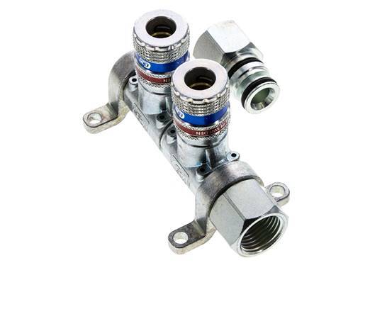 Acero DN 7.6 (7.2 Euro) Acoplamiento de aire de seguridad Enchufe G 1/2 pulgadas Hembra 2 vías