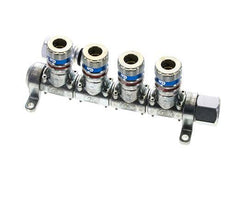 Acero DN 7.6 (7.2 Euro) Acoplamiento de aire de seguridad Enchufe G 1/2 pulgada Hembra 4 vías