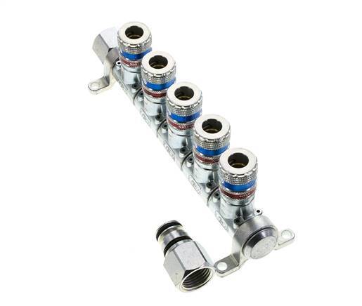 Acero DN 7.6 (7.2 Euro) Acoplamiento de aire de seguridad Enchufe G 1/2 pulgadas Hembra 5 vías