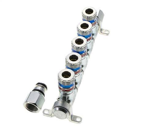 Acero DN 7.6 (7.2 Euro) Acoplamiento de aire de seguridad Enchufe G 1/2 pulgadas Hembra 5 vías