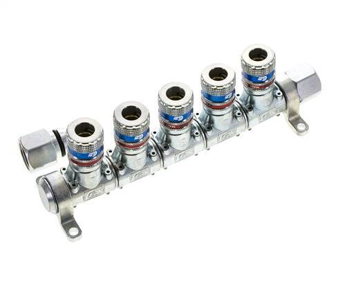 Acero DN 7.6 (7.2 Euro) Acoplamiento de aire de seguridad Enchufe G 1/2 pulgadas Hembra 5 vías