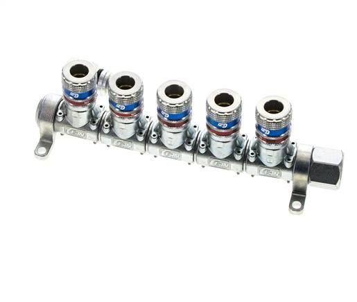 Acero DN 7.6 (7.2 Euro) Acoplamiento de aire de seguridad Enchufe G 1/2 pulgadas Hembra 5 vías