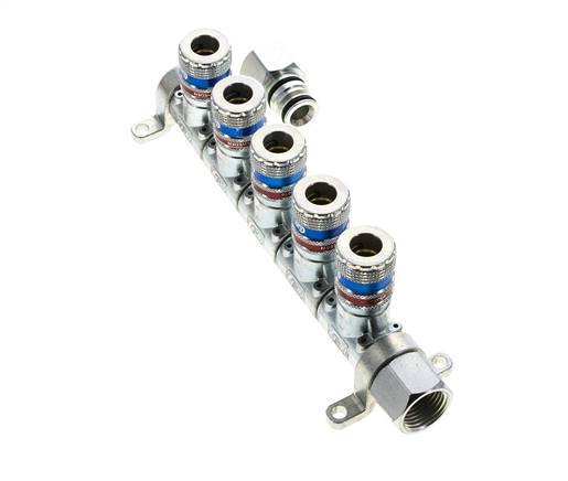 Acero DN 7.6 (7.2 Euro) Acoplamiento de aire de seguridad Enchufe G 1/2 pulgadas Hembra 5 vías