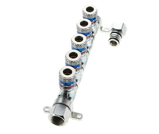 Acero DN 7.6 (7.2 Euro) Acoplamiento de aire de seguridad Enchufe G 1/2 pulgadas Hembra 5 vías