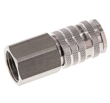 Acoplamiento de aire de acero inoxidable DN 7.8 Enchufe G 1/2 pulgadas hembra de doble cierre