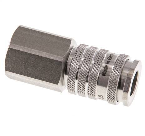 Acoplamiento de aire de acero inoxidable DN 7.8 Enchufe G 1/2 pulgadas hembra de doble cierre