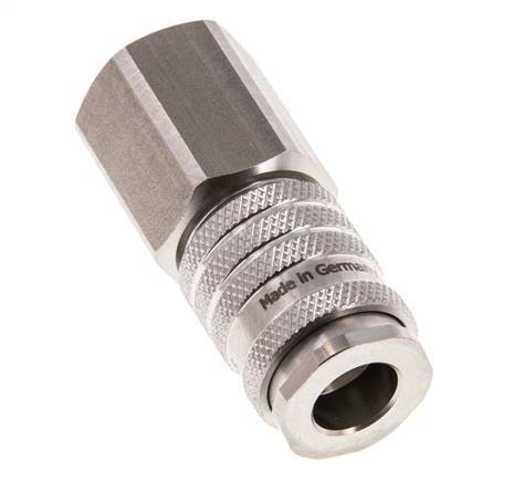 Acoplamiento de aire de acero inoxidable DN 7.8 Enchufe G 1/2 pulgadas hembra de doble cierre