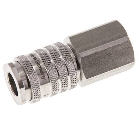 Acoplamiento de aire de acero inoxidable DN 7.8 Enchufe G 1/2 pulgadas hembra de doble cierre