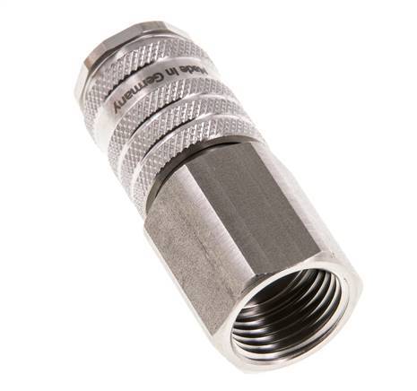 Acoplamiento de aire de acero inoxidable DN 7.8 Enchufe G 1/2 pulgadas hembra de doble cierre