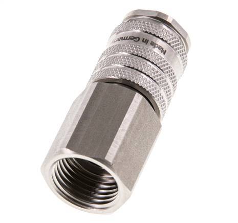 Acoplamiento de aire de acero inoxidable DN 7.8 Enchufe G 1/2 pulgadas hembra de doble cierre