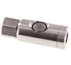 Acero inoxidable 316L DN 7.4 Enchufe de seguridad para acoplamiento de aire con botón pulsador G 1/4 pulg Hembra