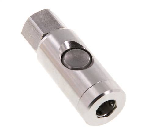 Acero inoxidable 316L DN 7.4 Enchufe de seguridad para acoplamiento de aire con botón pulsador G 1/4 pulg Hembra
