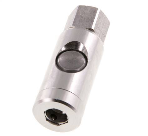 Acero inoxidable 316L DN 7.4 Enchufe de seguridad para acoplamiento de aire con botón pulsador G 1/4 pulg Hembra