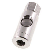 Acero inoxidable 316L DN 7.4 Enchufe de seguridad para acoplamiento de aire con botón pulsador G 1/4 pulg Hembra