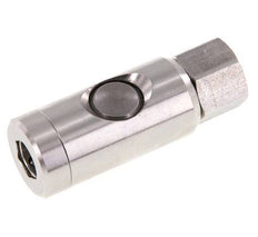 Acero inoxidable 316L DN 7.4 Enchufe de seguridad para acoplamiento de aire con botón pulsador G 1/4 pulg Hembra