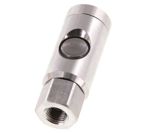 Acero inoxidable 316L DN 7.4 Enchufe de seguridad para acoplamiento de aire con botón pulsador G 1/4 pulg Hembra
