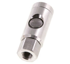 Acero inoxidable 316L DN 7.4 Enchufe de seguridad para acoplamiento de aire con botón pulsador G 1/4 pulg Hembra