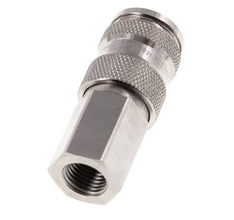 Acero inoxidable 316L DN 7,8 Acoplamiento de aire Enchufe G 1/4 pulgada Hembra Doble cierre