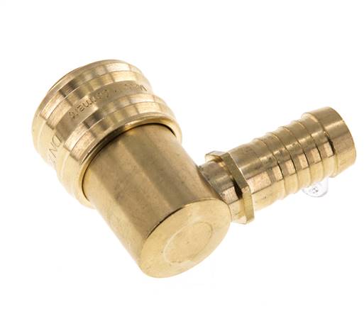 Latón DN 7.2 (Euro) Enchufe de anclaje de aire 13 mm Pilar de manguera 90-deg