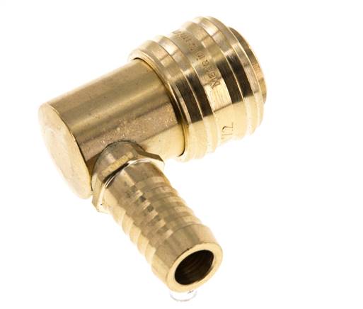 Latón DN 7.2 (Euro) Enchufe de anclaje de aire 13 mm Pilar de manguera 90-deg