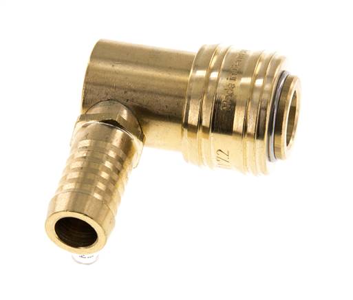 Latón DN 7.2 (Euro) Enchufe de anclaje de aire 13 mm Pilar de manguera 90-deg