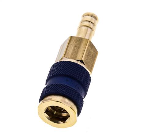 Latón DN 7.2 (Euro) Enchufe de anclaje de aire codificado en azul Pilar de manguera de 9 mm