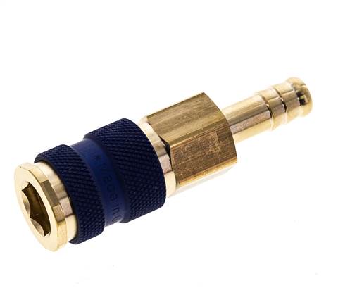 Latón DN 7.2 (Euro) Enchufe de anclaje de aire codificado en azul Pilar de manguera de 9 mm