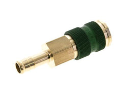 Latón DN 7.2 (Euro) Enchufe de anclaje de aire codificado en verde Pilar de manguera de 9 mm