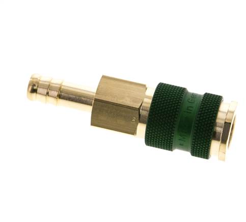 Latón DN 7.2 (Euro) Enchufe de anclaje de aire codificado en verde Pilar de manguera de 9 mm