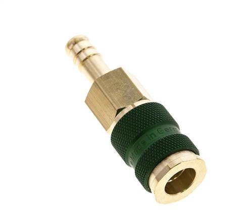 Latón DN 7.2 (Euro) Enchufe de anclaje de aire codificado en verde Pilar de manguera de 9 mm