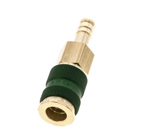 Latón DN 7.2 (Euro) Enchufe de anclaje de aire codificado en verde Pilar de manguera de 9 mm