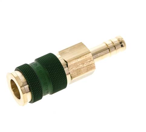 Latón DN 7.2 (Euro) Enchufe de anclaje de aire codificado en verde Pilar de manguera de 9 mm