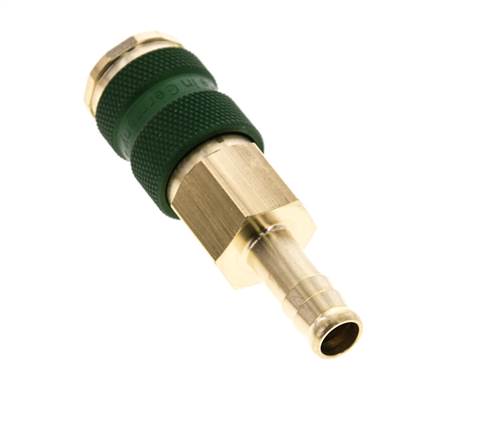 Latón DN 7.2 (Euro) Enchufe de anclaje de aire codificado en verde Pilar de manguera de 9 mm