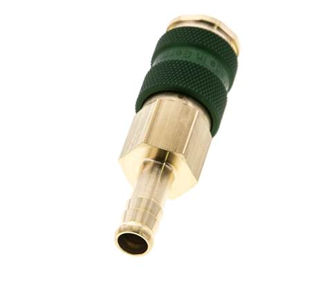 Latón DN 7.2 (Euro) Enchufe de anclaje de aire codificado en verde Pilar de manguera de 9 mm