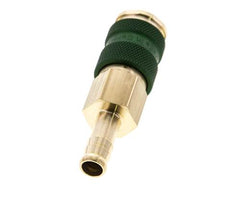 Latón DN 7.2 (Euro) Enchufe de anclaje de aire codificado en verde Pilar de manguera de 9 mm