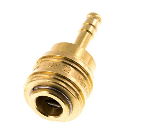 Latón DN 7,2 (Euro) Racor de acoplamiento de aire 6 mm Pilar de manguera Doble cierre