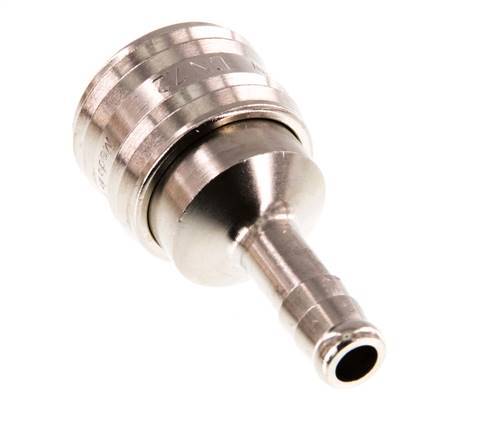 Latón niquelado DN 7,2 (Euro) Racor de acoplamiento de aire Pilar de manguera de 8 mm