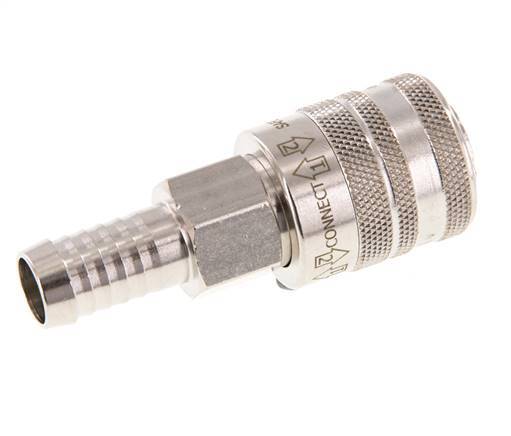 Latón niquelado DN 7,8 Racor de seguridad de acoplamiento de aire 13 mm Pilar de manguera