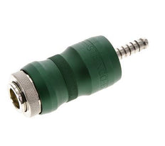 Latón niquelado DN 7,8 Racor de seguridad de acoplamiento de aire con casquillo deslizante Pilar de manguera de 6 mm