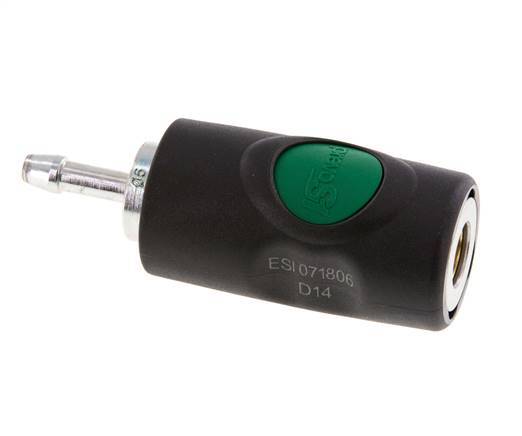 Material compuesto DN 7.4 Enchufe de seguridad de anclaje de aire con botón pulsador Pilar para manguera de 6 mm
