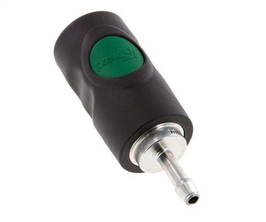 Material compuesto DN 7.4 Enchufe de seguridad de anclaje de aire con botón pulsador Pilar para manguera de 6 mm