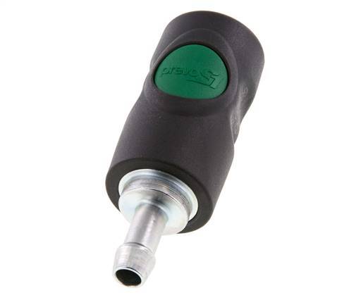 Material compuesto DN 7.4 Racor de seguridad de anclaje en el aire con botón pulsador Pilar para manguera de 9 mm