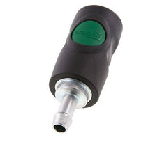 Material compuesto DN 7.4 Racor de seguridad de anclaje en el aire con botón pulsador Pilar para manguera de 9 mm
