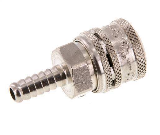 Acero DN 7.2 (Euro) Enchufe de seguridad para aire comprimido Pilar para manguera de 8 mm