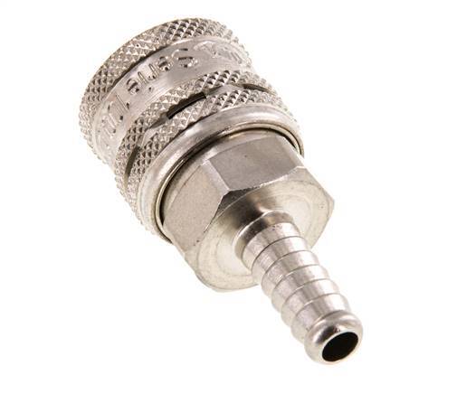 Acero DN 7.2 (Euro) Enchufe de seguridad para aire comprimido Pilar para manguera de 8 mm